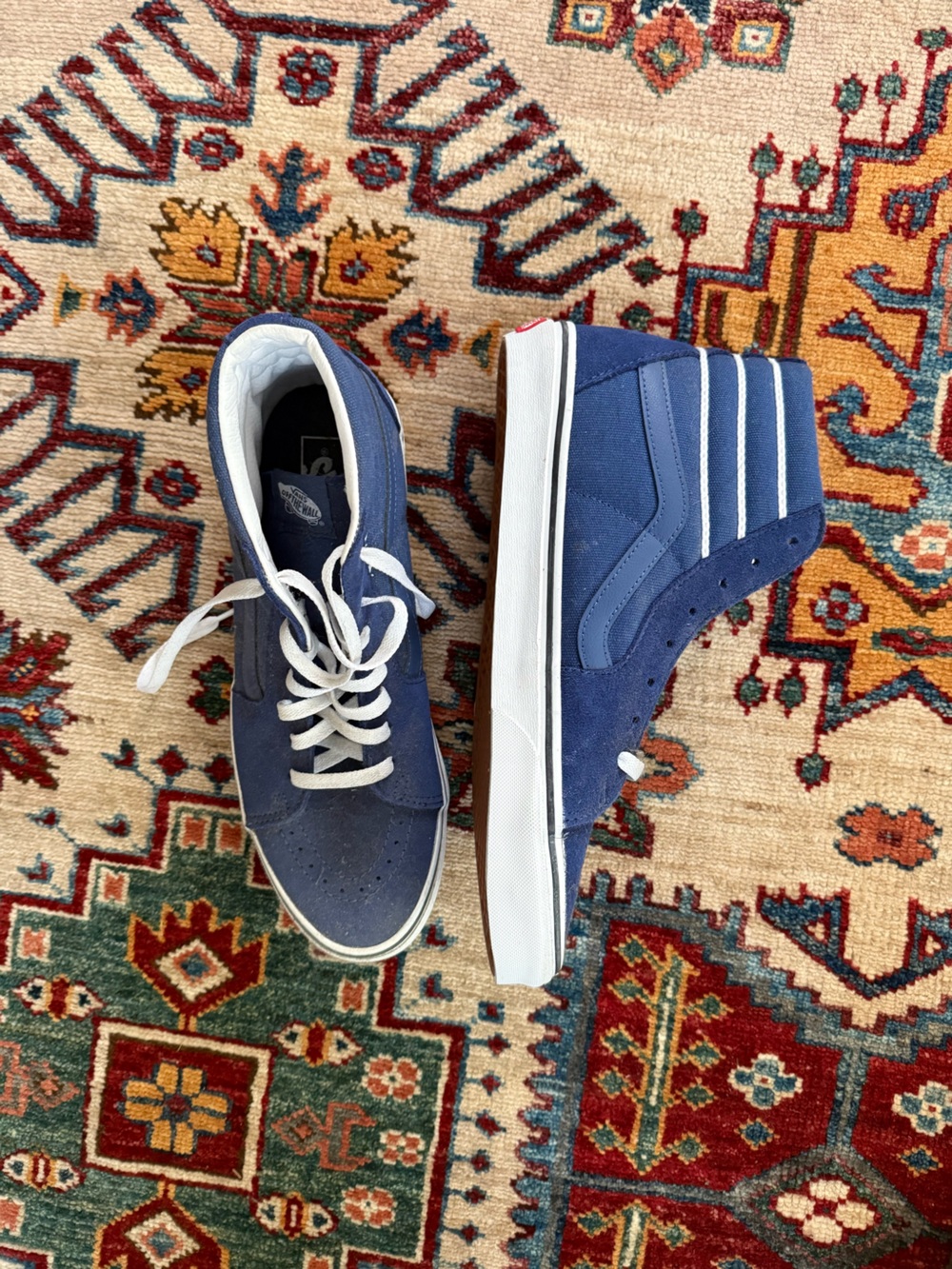 Vans Blue Sk8-Mid Suede High-Top Sneakers